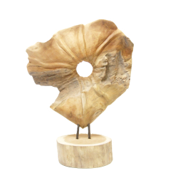 Kwiat Rzeźba z drewna Teak dekoracja ozdoba 45cm